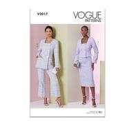 Vogue V2017B5 Veste en deux longueurs, jupe et pantalon B5 (36-38-40-42-44)