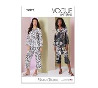 Vogue V2019A Ensemble de salon pour femme par Marcy Tilton A (XS-S-M-L-XL)