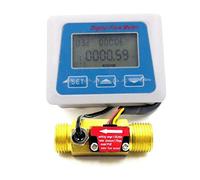 Vogueing Tool Débitmètre numérique à turbine avec écran LED pour produits chimiques pharmaceutiques (G1/2" femelle vers mâle)