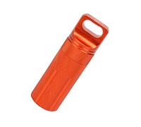 Vogueing Tool Pilulier de survie étanche en métal pour camping, escalade, cyclisme, randonnée (tête ronde, orange)