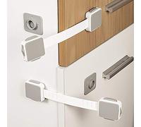 Vogueingtool Lot de 6 verrous de sécurité réglables pour enfants, sécurité de vos armoires sans doigts coincés, installation facile, aucun outil nécessaire Gris