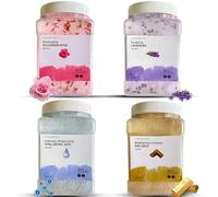 VogueNow Lot de 4 masques faciaux en gelée de qualité supérieure pour le visage - Rose bulgare, or 24 carats, lavande et acide hyaluronique - Masque en gelée hydratant, éclaircissant et nourrissant |