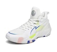 Voguerra Chaussures de Basket-Ball durables, Confortables et Respirantes, antidérapantes et résistantes à l'usure, for dynamiser Votre Parcours de Basket-Ball Fans de Basketball(White,45 EU)