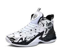 Voguerra Chaussures de Basket-Ball Montantes for Hommes, Amorti et Maintien Fans de Basketball(Black,36 EU)