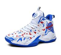 Voguerra Chaussures de Basket-Ball Montantes for Hommes, Amorti et Maintien Fans de Basketball(Blue,36 EU)