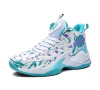 Voguerra Chaussures de Basket-Ball Montantes for Hommes, Amorti et Maintien Fans de Basketball(Green,36 EU)