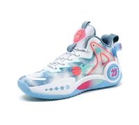Voguerra Chaussures de Basket-Ball Montantes for Hommes, Chaussures de Sport Tendance à Motif Graffiti Fans de Basketball(Blue,36 EU)