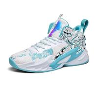 Voguerra Chaussures de Basket Montantes for garçons, Baskets rembourrées avec Maintien Respirant for l'entraînement Sportif des Jeunes Fans de Basketball(Moon,41 EU)