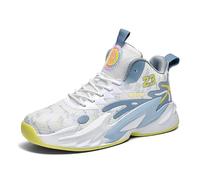 Voguerra Chaussures de Basket Montantes for garçons, Baskets rembourrées avec Maintien Respirant for l'entraînement Sportif des Jeunes Fans de Basketball(Grey,39 EU)