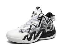 Voguerra Chaussures de Sport de Plein air Montantes à Lacets for Hommes Fans de Basketball(Black,38 EU)