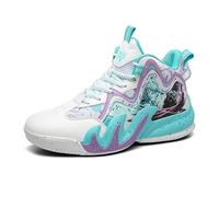 Voguerra Chaussures de Sport de Plein air Montantes à Lacets for Hommes Fans de Basketball(Blue,43 EU)