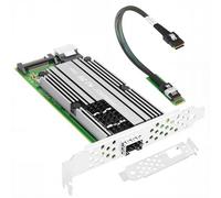 Vogzone Carte réseau M.2 vers 25GbE SFP28, port SFP28 unique avec chipset Mellanox ConnectX-4 Lx, M.2 + clé M + SFF-8087 avec câble de 35 cm, prise en charge de carte réseau 25 Gigabit RDMA