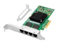 Vogzone Carte réseau PCI-E NIC 1 Go pour Intel I350-T4V2, ports RJ45 Quad en cuivre 10 MbE/100 MbE/1 GbE, avec puce Intel I350-AM4, adaptateur Ethernet 1 GbE PCI Express 2.1 X4 compatible