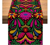 Vohado Chemin de table mexicain Dia De Los Muertos - 228,6 cm de long - Décoration du jour des morts - Mexique Let's Fiesta - Décoration pour la maison, la cuisine, la salle à manger