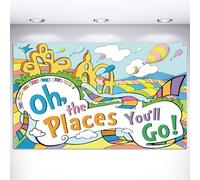 Vohado Toile de fond pour photomaton « Oh The Places You'll Go » - Décoration murale pour fête de remise de diplôme - 15 x 9 cm