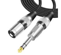 VOHALO Câble XLR mâle vers 6,3 mm TRS mâle Câble stéréo pour microphone Câble de connexion de signal équilibré Noir (2M)
