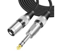VOHALO Câble XLR mâle vers 6,3 mm TRS mâle Câble stéréo pour microphone Câble de connexion de signal équilibré Noir (3M)