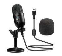 VOHALO Microphone USB, Cardioïde Condensateur Microphone Ordinateur pour Gaming, Streaming, Podcasting, Twitch, Youtube, Discord, Compatible avec Desktop Laptop Noir