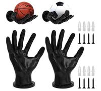 VOHESEA Lot de 2 supports muraux robustes pour ballon de basket-ball avec 4 vis et 4 clous, support mural universel pour ballon, clés, écouteurs, savon