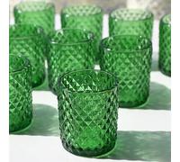 Vohocandle Lot de 12 photophores en Verre Vert pour Mariage, fête prénatale et décoration de fête
