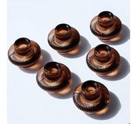 Vohocandle Lot de 6 bougeoirs en verre marron pour chambre quotidienne/Halloween/fête de Thanksgiving, bougeoirs double face et chandeliers coniques pour bougies chandeliers