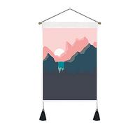 Voiakiu Coucher Montagne, tenture Murale Tapisserie, Montagne Lever et Coucher du d'arbre forêt Nature Paysage pour Le décor