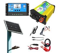 Voiakiu démarrage Panneau Solaire | Kit Complet Panneaux solaires pour Camping-Car,Kit Complet système d'alimentation Solaire Domestique, onduleur Solaire 3000 W, Deux Ports USB à