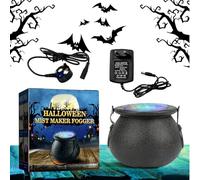 Voiakiu Machine à Brouillard d'halloween, Brumisateur Eau Fontaine, Smoke Fog Machine Brume Diffuseur, LED Chaudron Sorcière Halloween Appareil À Fumée Couleur Changeante Prop