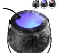 Voiakiu Machine À Fumée d'halloween Chaudron Fumant Machine À Brouillard LED avec vec 12 lumières LED Colorées pour Mariage, Halloween, Fête Et Effet De Scène