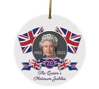 Voiakiu Ornement à Suspendre Queen Elizabeth Platinum | Le Pendentif de la Reine d'Angleterre, Fournitures de fête pour Sa Majesté 2022 la Reine Elizabeth II
