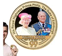 Voiakiu Pièce commémorative Elizabeth II - Insigne commémoratif Souvenir du Prince la Famille Royale Britannique | Pièce commémorative UK Royal Souvenir Coin Gifts for Men Women