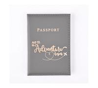 VOICE CHOO Étui de passeport en cuir pour homme et femme avec porte-carte mignon, gris, Taille unique