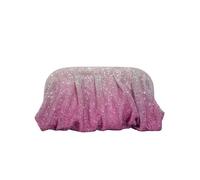 VOICE CHOO Sac à main brillant froncé en strass pour femme Designer Gradient Love Hearts Pattern Evening Bag Fashion Party Sac à main féminin, rose, Taille unique