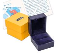 VOICEGIFT Collection de boîtes à bijoux enregistrables vocalement (Bleu nuit - Boîte à bagues enregistrable)