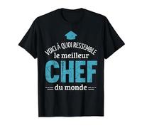Voici à Quoi Ressemble Le Meilleur Chef du Monde Cadeau Chef T-Shirt, Homme, Noir, 5XL