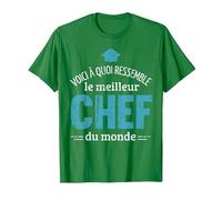 Voici à Quoi Ressemble Le Meilleur Chef du Monde Cadeau Chef T-Shirt, Homme, Vert Kelly, 3XL