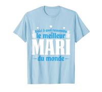 Voici à Quoi Ressemble Le Meilleur Mari du Monde Mariage T-Shirt, Homme, Bleu Céleste, 3XL