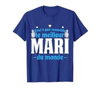 Voici à Quoi Ressemble Le Meilleur Mari du Monde Mariage T-Shirt, Homme, Bleu Royal, M
