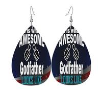 Voici à quoi ressemble un parrain exceptionnel : boucles d'oreilles en cuir, accessoire de mode, parfait pour les fêtes, les vacances et le quotidien.