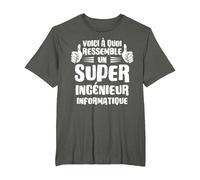 Voici à Quoi Ressemble Un Super Ingénieur Informatique T-Shirt, Homme Grandes Tailles, Asphalte, 2X Tall