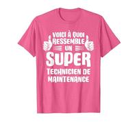 Voici à Quoi Ressemble Un Super Technicien de Maintenance T-Shirt, Homme, Rose Chiné, M