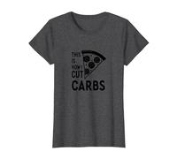 Voici Comment Je Coupe Les Glucides, Une Tranche de Pizza, Un régime Amusant T-Shirt, Femme, Chiné Foncé, XS