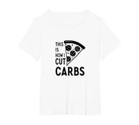 Voici Comment Je Coupe Les Glucides, Une Tranche de Pizza, Un régime Amusant T-Shirt, Femme Grandes Tailles, Blanc, 4X