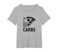Voici Comment Je Coupe Les Glucides, Une Tranche de Pizza, Un régime Amusant T-Shirt, Femme Grandes Tailles, Gris Chiné, 1X
