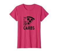 Voici Comment Je Coupe Les Glucides, Une Tranche de Pizza, Un régime Amusant T-Shirt, Femme, Rouge chiné, L