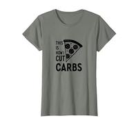 Voici Comment Je Coupe Les Glucides, Une Tranche de Pizza, Un régime Amusant T-Shirt, Femme, Vert Kaki chiné, XXL