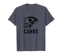 Voici Comment Je Coupe Les Glucides, Une Tranche de Pizza, Un régime Amusant T-Shirt, Homme, Bleu Chiné, 3XL