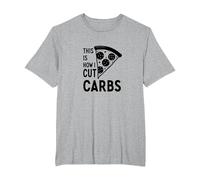 Voici Comment Je Coupe Les Glucides, Une Tranche de Pizza, Un régime Amusant T-Shirt, Homme Grandes Tailles, Gris Chiné, 4X Tall
