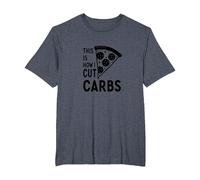 Voici Comment Je Coupe Les Glucides, Une Tranche de Pizza, Un régime Amusant T-Shirt, Homme Grandes Tailles, Bleu Chiné, 3X Tall