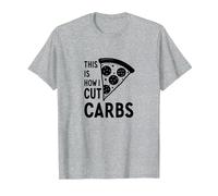 Voici Comment Je Coupe Les Glucides, Une Tranche de Pizza, Un régime Amusant T-Shirt, Homme, Gris Chiné, L